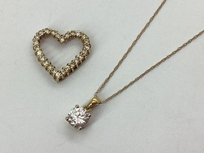 Lot 117 - A Four Claw Set Single Stone Pendant, stamped "...