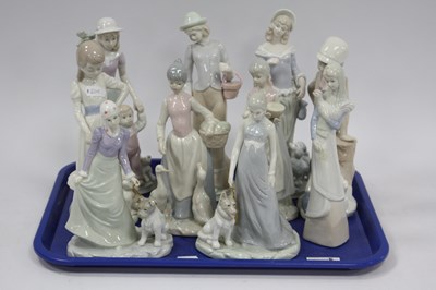 Lot 1305 - Ten Lladro-style porcelain figurines,...