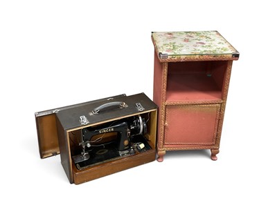 Lot 1574 - Singer Sewing Machine in Reptile Effect Case,...