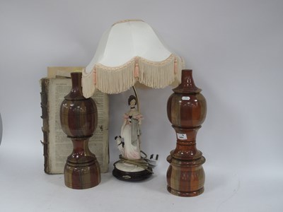 Lot 1464 - Pair of Turned Table Lamp Bases in varying...
