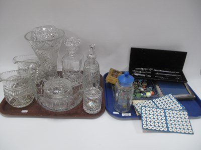 Lot 1213 - Quantity of Marbles, buttons, geometry set,...