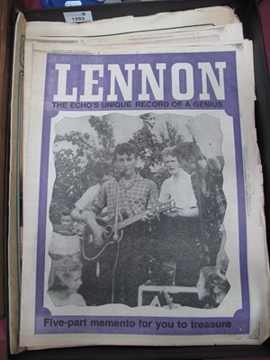 Lot 1282 - The Beatles - Newspapers relating to the death...