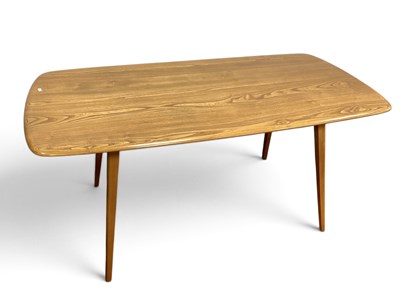Lot 1599 - Ercol Blonde Dining Table, with curved corners...
