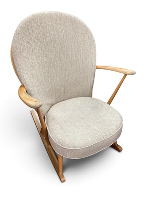 Lot 1579 - Ercol Blonde Grandfather Chair, with hoop and...