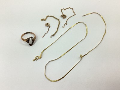 Lot 125 - Damaged / Scrap; A Flat Link Chain, stamped...