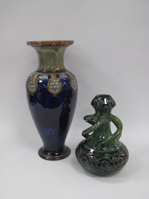 Lot 1273 - Large Doulton Stoneware Vase, (repaired)...