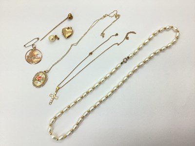 Lot 130 - An Antique Heart Shape Stick Pin, with inset...