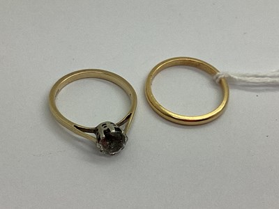 Lot 55 - A Dainty Plain Wedding Band, stamped "18ct...