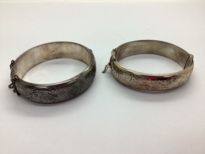 Lot 133 - A Hallmarked Silver Hinged Bangle, Harrod's...