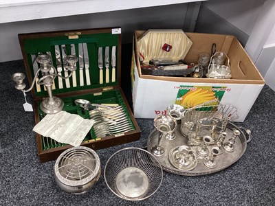 Lot 199 - A Collection of Assorted Plated Ware,...