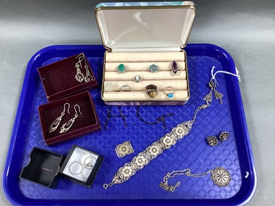 Lot 154 - Assorted Dress Rings, including stamped...
