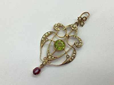 Lot 83 - An Edwardian Suffragette Openwork Pendant,...