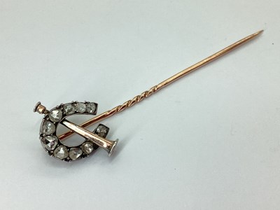 Lot 135 - A Victorian Diamond Set Horseshoe Stickpin, of...