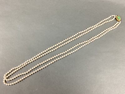 Lot 95 - A Long Two Row Pearl Bead Necklace, the...