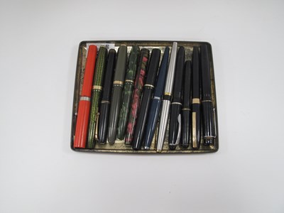 Lot 1253 - Six Ink Pens with 14k Gold Nibs - The Burnham,...
