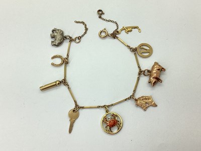 Lot 172 - A Dainty Charm Bracelet, (stamped "9c")...