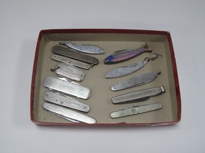 Lot 1249 - Silver Backed Pocket Knives (x 2), three...