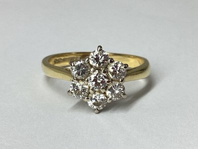 Lot 208 - An 18ct Gold Diamond Cluster Ring, of...
