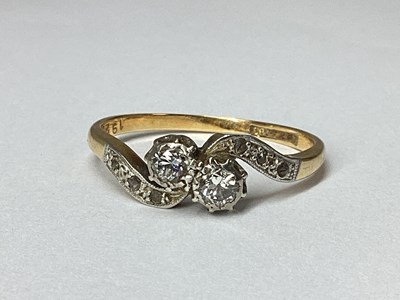 Lot 202 - A Vintage Two Stone Diamond Ring, the...