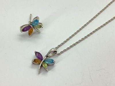 Lot 121 - A Modern Dainty Butterfly Pendant, harlequin...