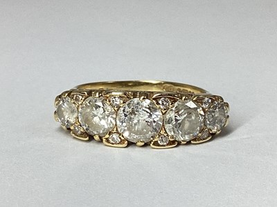 Lot 193 - A Large Victorian Style 18ct Gold Five Stone...