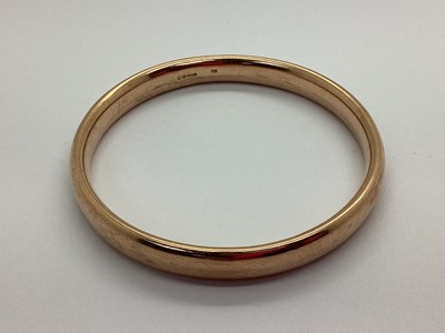 Lot 165 - An Antique 9ct Rose Gold Hollow Bangle, London...