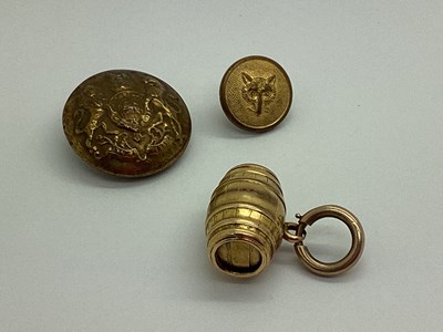 Lot 229 - A Vintage Barrel Charm Pendant, inscribed to...