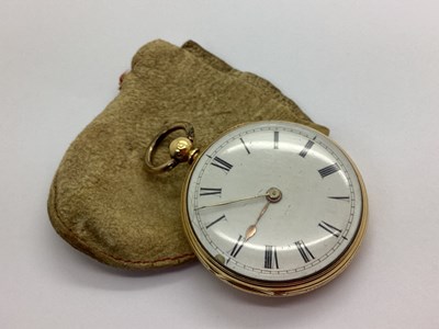 Lot 256 - A Victorian 18ct Gold Cased Openface Fob Watch,...