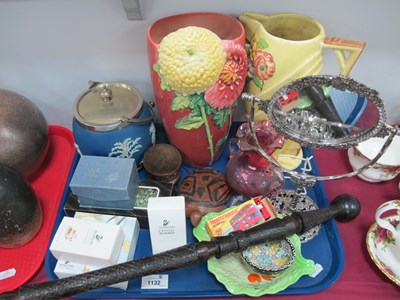 Lot 1132 - Wedgwood Biscuit Barrel, ceramic vase and jug,...
