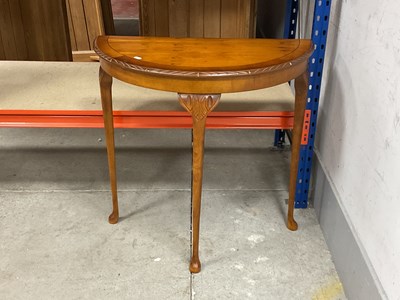 Lot 1480 - Yew Wood Demi Lume Side Table, on slender...