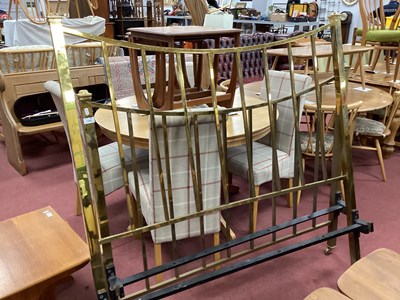 Lot 1443 - Early XX Century Brass Bed, with rail supports,...