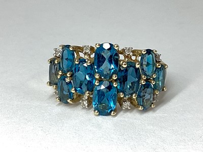 Lot 29 - QVC; A Multi-Stone Claw Set Cluster Ring, the...