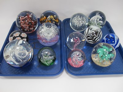 Lot 1188 - Glass Paperweights, usually spherical, floral...