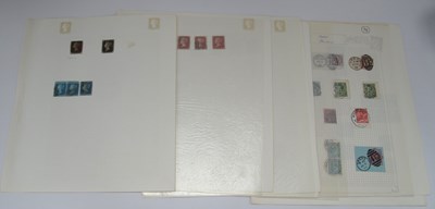 Lot 1248 - Stamps; A selection of GB stamps on leaves,...