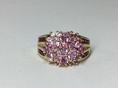 Lot 25 - QVC; A 9ct Gold Stone Set Dress Ring, claw set...