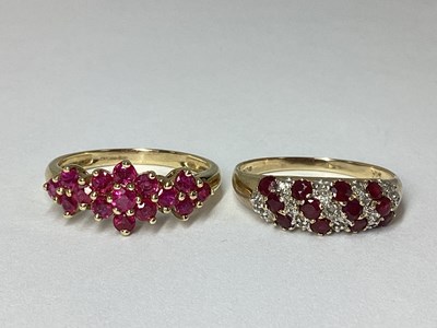 Lot 24 - QVC; A 9ct Gold Stone Set Multi Cluster Ring,...