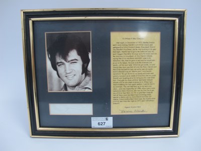Lot 627 - Elvis Presley's Hair!, two small pieces in a...