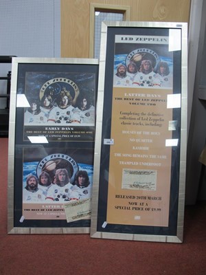 Lot 550 - Led Zeppelin Framed Artwork, two off...