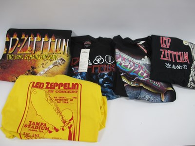 Lot 617 - Led Zeppelin T-Shirts, five large size, all...