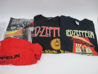 Lot 620 - Led Zeppelin T-shirts, five size large, all...
