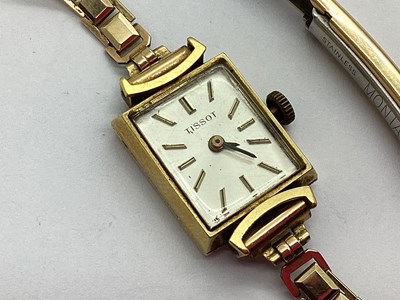Lot 210 - Tissot; A Ladies Wristwatch, the rectangular...