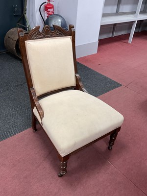 Lot 1456 - Early XX Century Chair, top rail with caned...