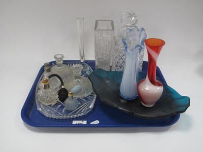 Lot 1209 - Bohemia Glass Decanter, Sea/.R.S bark vase,...
