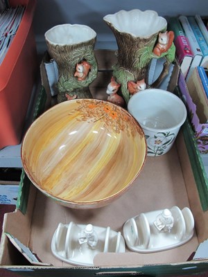 Lot 1020 - Cresent Hand Painted Fruit Bowl, 27cm diameter,...