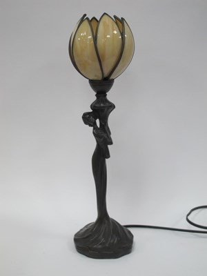 Lot 1360 - Art Deco Style Bronzed Figural Table Lamp, of...