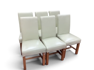 Lot 1509 - Set of Six J B Global Light Wood Framed Dining...