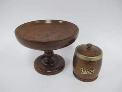 Lot 1349 - Oak Comport with turned pedestal, circular top...