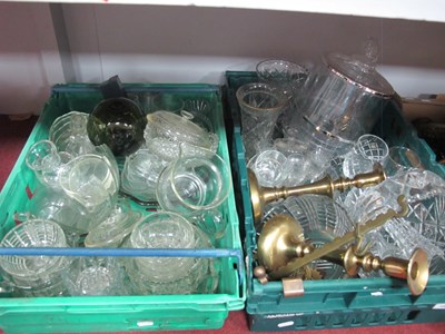 Lot 1035 - Pair Brass Candlesticks, fly vesta holder,...