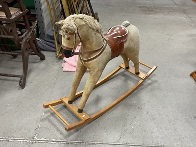 Lot 1471 - Corduroy Covered Rocking Horse, circa mid XX...