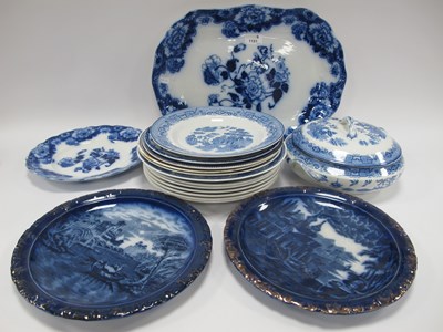 Lot 1151 - Wood & Sons Flo Blue & White 'Cambridge' Meat...